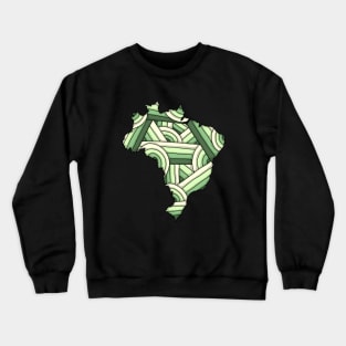 Brazil Map Art Crewneck Sweatshirt